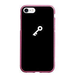 Чехол iPhone 7/8 матовый Ключ - Цитаты великих, цвет: 3D-малиновый