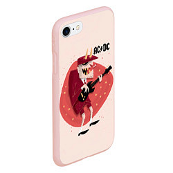Чехол iPhone 7/8 матовый Ангус Янг ACDC, цвет: 3D-светло-розовый — фото 2