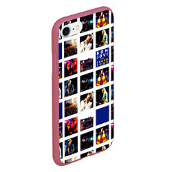 Чехол iPhone 7/8 матовый The Crush Tour - Bon Jovi, цвет: 3D-малиновый — фото 2