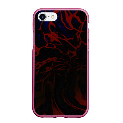 Чехол iPhone 7/8 матовый Извержение Вулкана Лава, цвет: 3D-малиновый