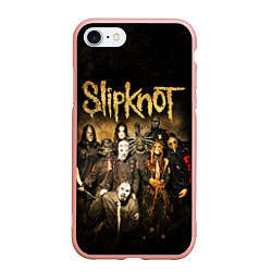 Чехол iPhone 7/8 матовый Slipknot, цвет: 3D-светло-розовый