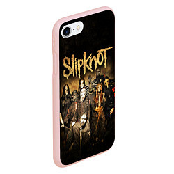 Чехол iPhone 7/8 матовый Slipknot, цвет: 3D-светло-розовый — фото 2