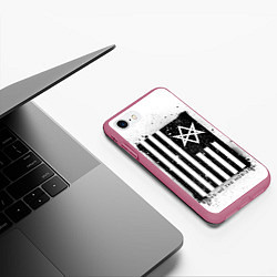 Чехол iPhone 7/8 матовый BMTH флаг, цвет: 3D-малиновый — фото 2