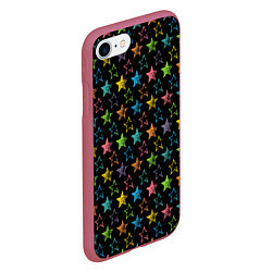Чехол iPhone 7/8 матовый Парад звезд, цвет: 3D-малиновый — фото 2