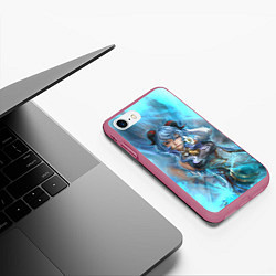 Чехол iPhone 7/8 матовый Гань Юй Ganyu Геншин Импакт Z, цвет: 3D-малиновый — фото 2