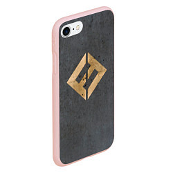 Чехол iPhone 7/8 матовый Concrete and Gold - Foo Fighters, цвет: 3D-светло-розовый — фото 2