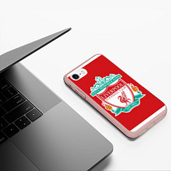 Чехол iPhone 7/8 матовый F C LIVERPOOL, цвет: 3D-светло-розовый — фото 2