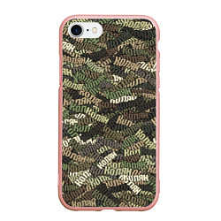 Чехол iPhone 7/8 матовый Именной камуфляж Колян, цвет: 3D-светло-розовый