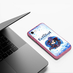 Чехол iPhone 7/8 матовый Мона Геншин Импакт, цвет: 3D-малиновый — фото 2