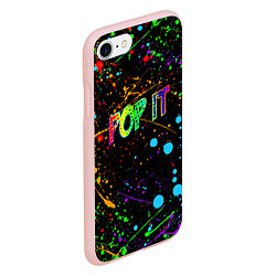 Чехол iPhone 7/8 матовый POP IT CRAZY BRUSHES ПОП ИТ БРЫЗГИ КРАСОК, цвет: 3D-светло-розовый — фото 2