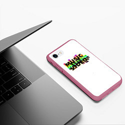 Чехол iPhone 7/8 матовый Merch - DJ MUSICVIDEO, цвет: 3D-малиновый — фото 2