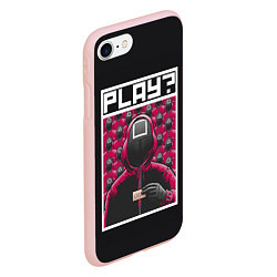 Чехол iPhone 7/8 матовый Поиграем в Кальмара?, цвет: 3D-светло-розовый — фото 2