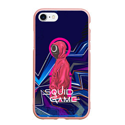 Чехол iPhone 7/8 матовый Игра в кальмара: Абстракция, цвет: 3D-светло-розовый