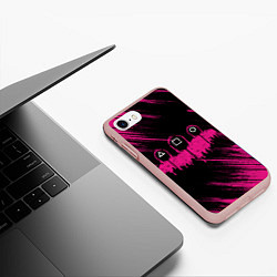 Чехол iPhone 7/8 матовый СТРАЖИ В МАСКАХ, цвет: 3D-светло-розовый — фото 2