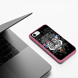 Чехол iPhone 7/8 матовый Merry Christmas 2022, цвет: 3D-малиновый — фото 2