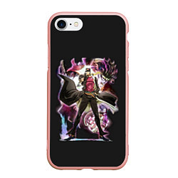 Чехол iPhone 7/8 матовый Джотаро Куджо Джо Джо, цвет: 3D-светло-розовый