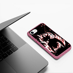 Чехол iPhone 7/8 матовый Dragon ball super, цвет: 3D-малиновый — фото 2