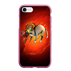 Чехол iPhone 7/8 матовый Cat 5050, цвет: 3D-малиновый