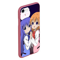 Чехол iPhone 7/8 матовый Gochuumon wa Usagi Desu ka? Cocoa, Chino & Tippi, цвет: 3D-малиновый — фото 2