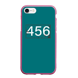 Чехол iPhone 7/8 матовый Игрок в кальмара 456, цвет: 3D-малиновый