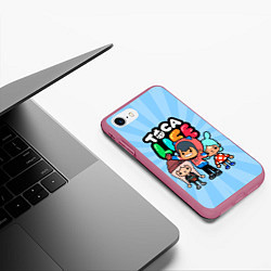 Чехол iPhone 7/8 матовый Toca Life World, цвет: 3D-малиновый — фото 2