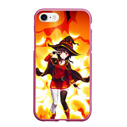 Чехол iPhone 7/8 матовый MeguminKonoSuba, цвет: 3D-малиновый