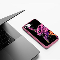 Чехол iPhone 7/8 матовый Evangelion Eva 01, цвет: 3D-малиновый — фото 2