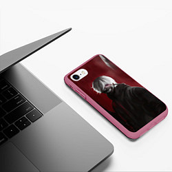 Чехол iPhone 7/8 матовый TOKYO GHOUL ТОКИЙСКИЙ ГУЛЬ ЩЮПАЛЬЦА, цвет: 3D-малиновый — фото 2