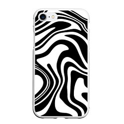 Чехол iPhone 7/8 матовый Черно-белые полосы Black and white stripes, цвет: 3D-белый