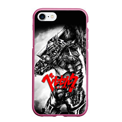 Чехол iPhone 7/8 матовый BERSERK ANIME БЕРСЕРК, цвет: 3D-малиновый