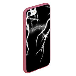 Чехол iPhone 7/8 матовый GHOSTEMANE Lightning Гостмейн Молния Надпись, цвет: 3D-малиновый — фото 2