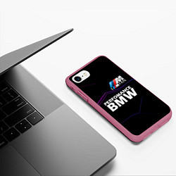 Чехол iPhone 7/8 матовый BMW фанат, цвет: 3D-малиновый — фото 2