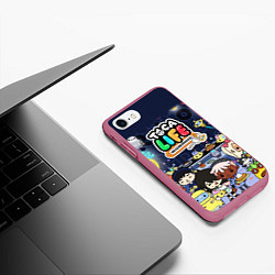 Чехол iPhone 7/8 матовый Toca Life: Персонажи, цвет: 3D-малиновый — фото 2