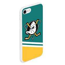 Чехол iPhone 7/8 матовый Анахайм Дакс, NHL, цвет: 3D-белый — фото 2
