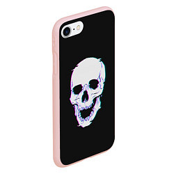 Чехол iPhone 7/8 матовый Неоновый светящийся череп, цвет: 3D-светло-розовый — фото 2