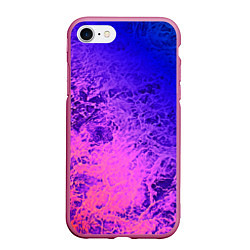 Чехол iPhone 7/8 матовый Абстрактный пурпурно-синий, цвет: 3D-малиновый