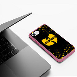 Чехол iPhone 7/8 матовый WU-TANG CLAN БРЫЗГИ КРАСОК, цвет: 3D-малиновый — фото 2