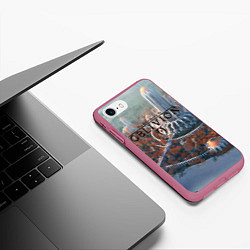 Чехол iPhone 7/8 матовый Столичный замок, цвет: 3D-малиновый — фото 2