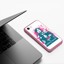 Чехол iPhone 7/8 матовый Игра в кальмара: лучшие игроки, цвет: 3D-малиновый — фото 2
