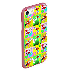 Чехол iPhone 7/8 матовый Поэзия губ, цвет: 3D-малиновый — фото 2
