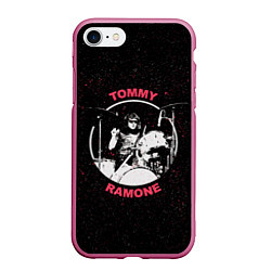 Чехол iPhone 7/8 матовый Tommy Ramone, цвет: 3D-малиновый