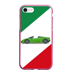 Чехол iPhone 7/8 матовый Lamborghini Италия, цвет: 3D-малиновый