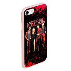 Чехол iPhone 7/8 матовый Maneskin Лунный свет, рок - группа, цвет: 3D-светло-розовый — фото 2