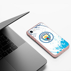 Чехол iPhone 7/8 матовый Manchester City - Футбольный клуб, цвет: 3D-светло-розовый — фото 2