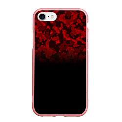 Чехол iPhone 7/8 матовый BLACK RED CAMO RED MILLITARY, цвет: 3D-баблгам