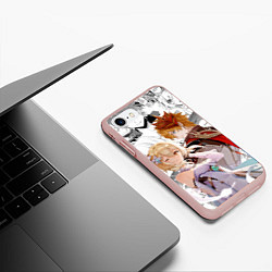 Чехол iPhone 7/8 матовый Люмин и Тарталья на фоне манги, цвет: 3D-светло-розовый — фото 2