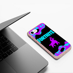 Чехол iPhone 7/8 матовый FORTNITE MARSHMELLO NEON НЕОН, цвет: 3D-светло-розовый — фото 2