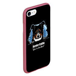 Чехол iPhone 7/8 матовый Бордер-Колли Border-Collie, цвет: 3D-малиновый — фото 2