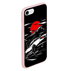 Чехол iPhone 7/8 матовый Toyota Supra: Red Moon, цвет: 3D-светло-розовый — фото 2