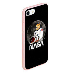 Чехол iPhone 7/8 матовый Доги Космонавт Мем Наса Doge, цвет: 3D-светло-розовый — фото 2